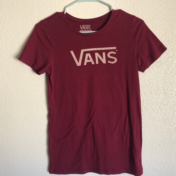 Vans Tops - Vans Burgundy Fitted Ladies T-Shirt